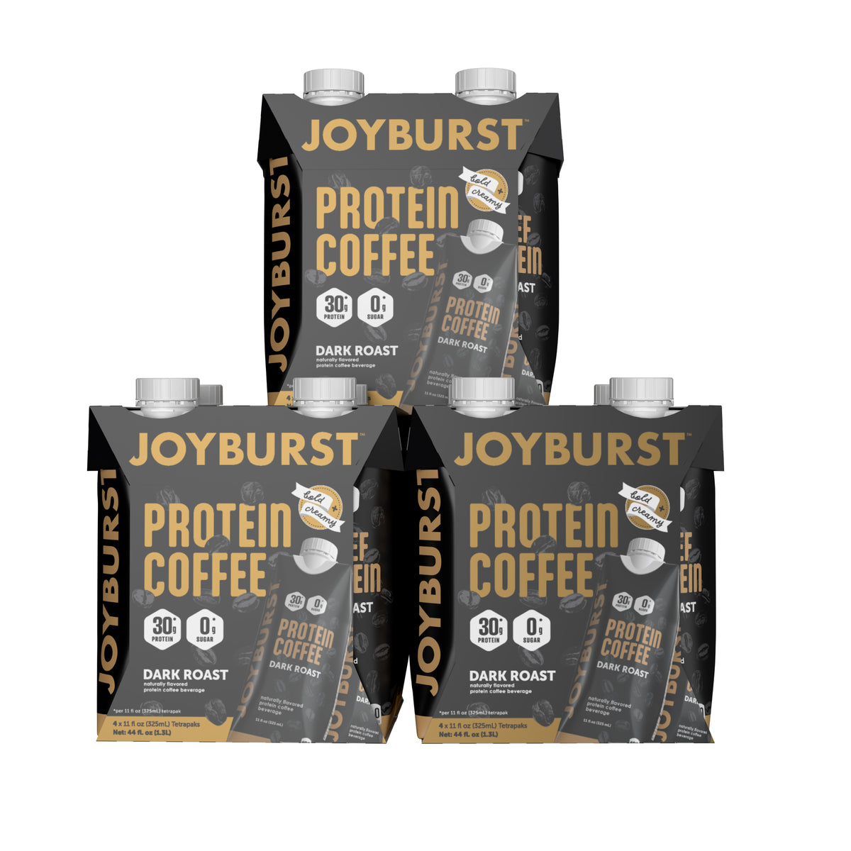 NEW! Joyburst Protein Coffee Dark Roast 12 Pack
