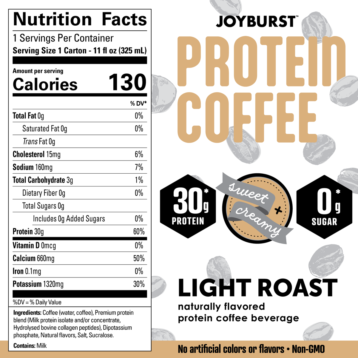 NEW! Joyburst Protein Coffee Light Roast 12 Pack